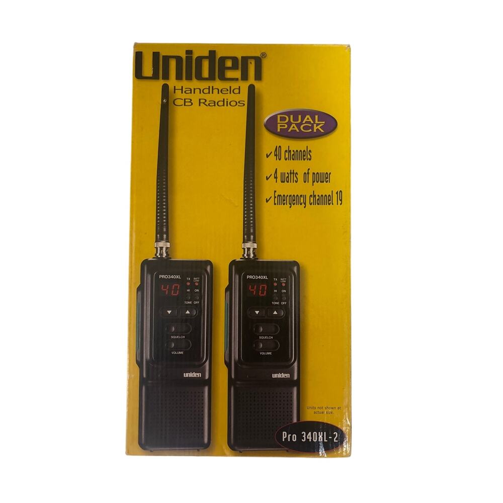 VTG 90s Uniden Pro 340XL-2 Two Handheld CB Radio Walkie Talkie Black - Brand New